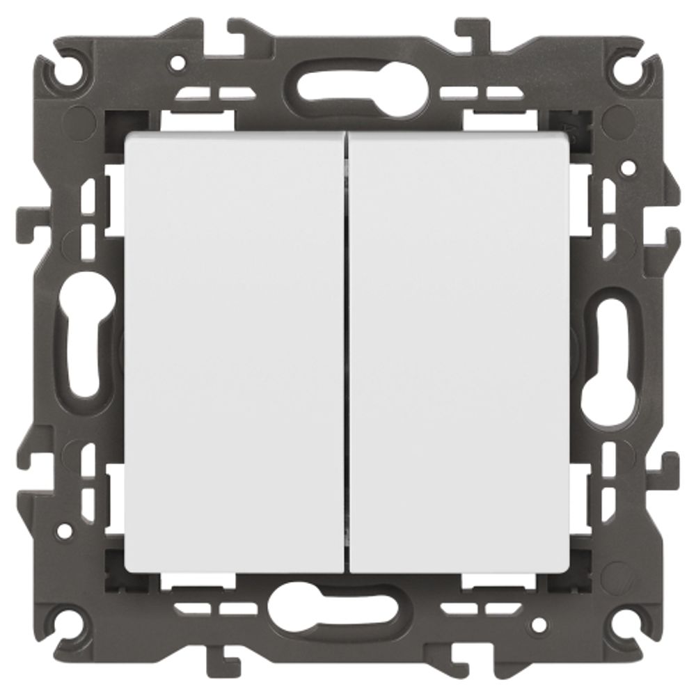 Переключатель ЭРА Elegance 14-1106-01 двойной 10АХ-250В IP20 белый