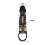 Дымчатая вибронасадка на пенис с подхватом Harrison - 18 см.