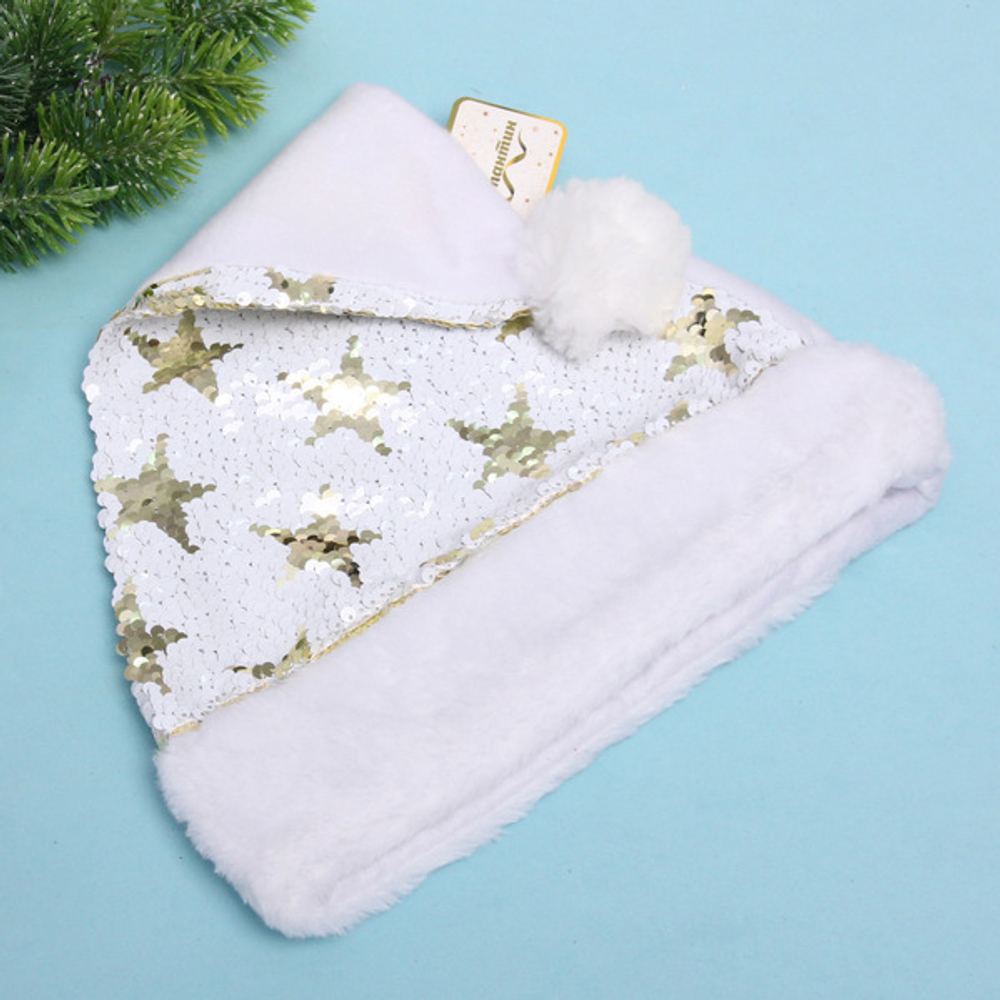 Колпак новогодний «Новогоднее чудо», Белый/Золото