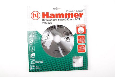 Диск пильный твердосплавный HAMMER Ф250х30мм 24зуб.