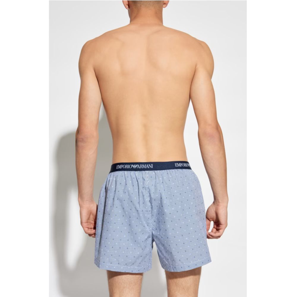 Мужские трусы-шорты голубые Emporio Armani 110991_4F576 20611