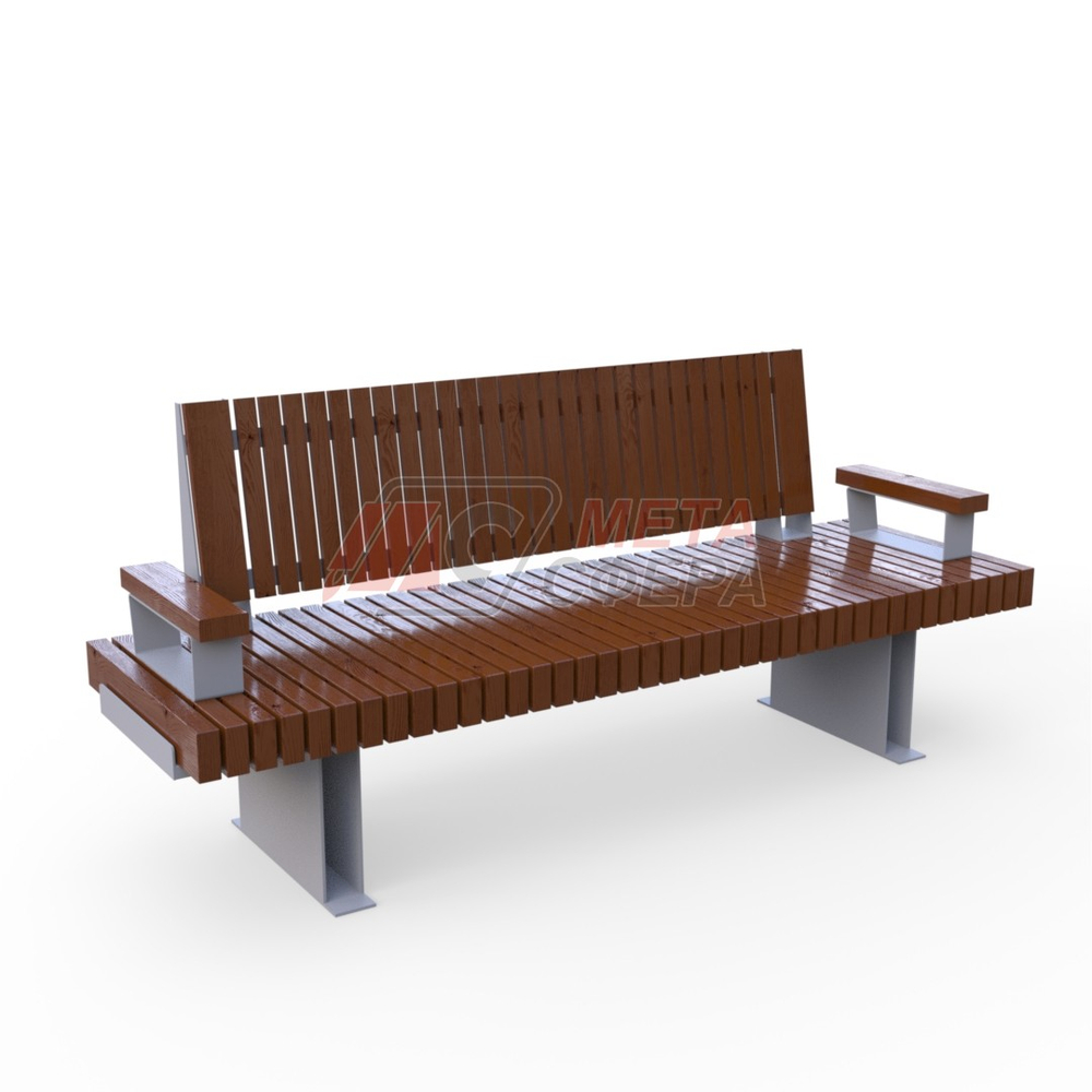 Скамейка Rail Road 03 с подлокотниками