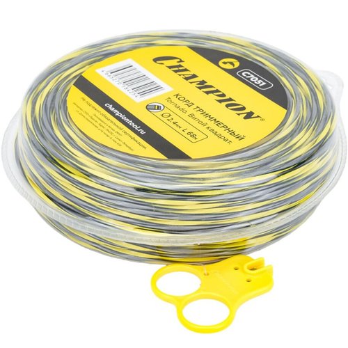 Леска CHAMPION Tornado 2.4мм*68м (витой квадрат)   C7051