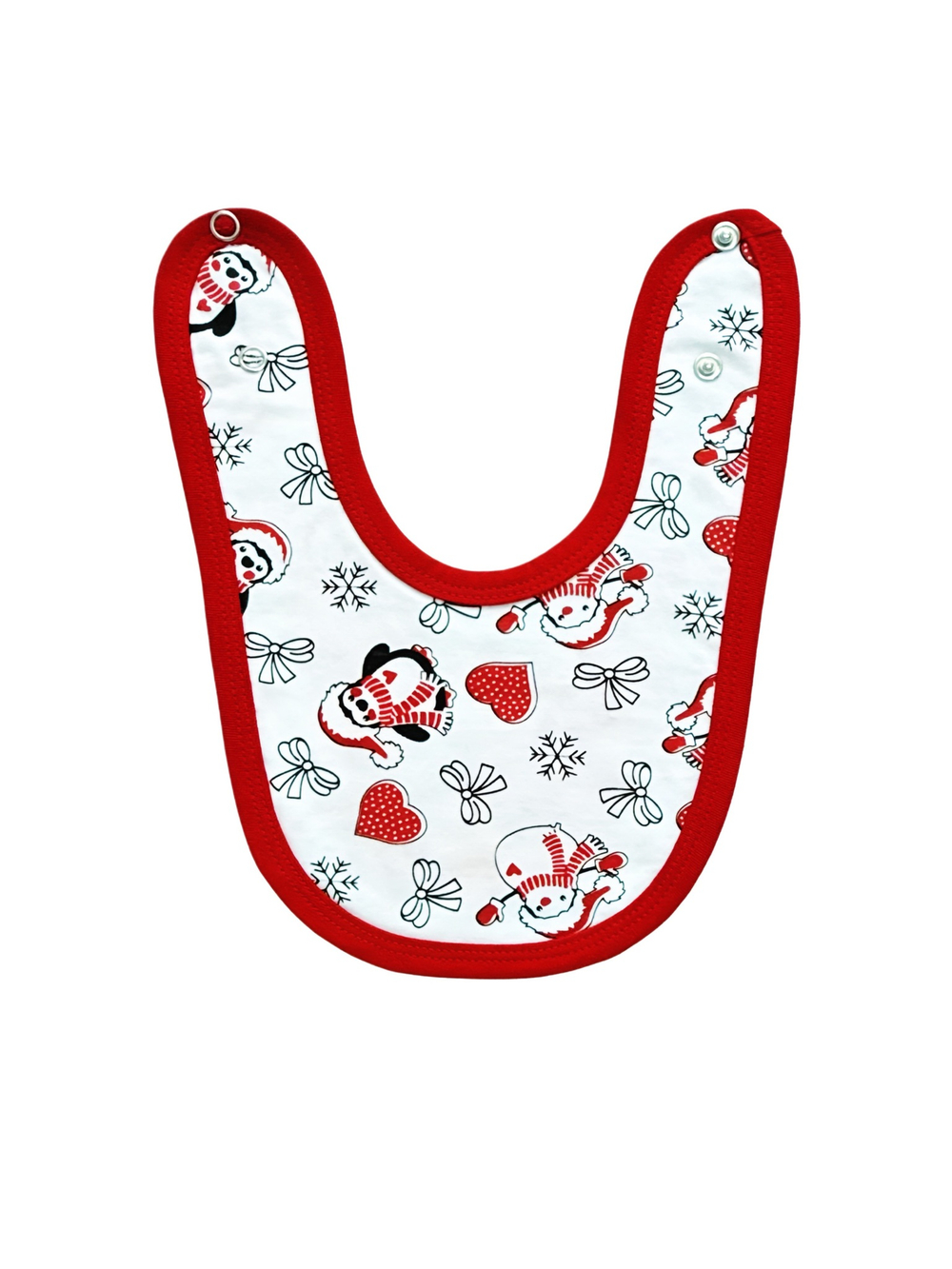 Двусторонний нагрудник Пингвинчики (0-12 мес)