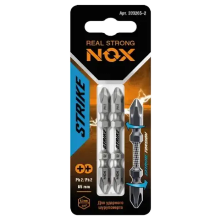 Бита impact PHхPH2х65мм Е6.3 2шт карта NOX STRIKE 333265-2