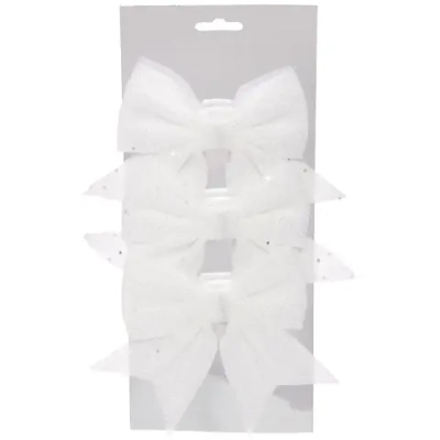 Бант на елку «Нежность» 12*14 см (набор 3 шт), Белый
