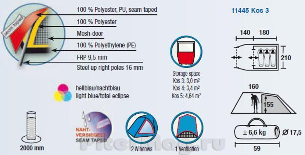 Палатка High Peak Kos 3---