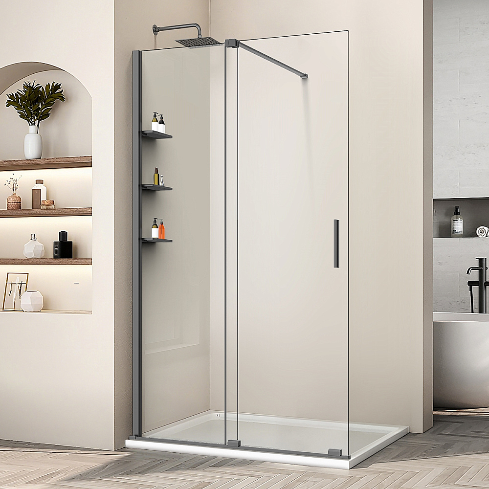 Душевая перегородка Vincea Walk-In VSW-1WSL120CLGM 120 профиль вороненая сталь/стекло прозрачное