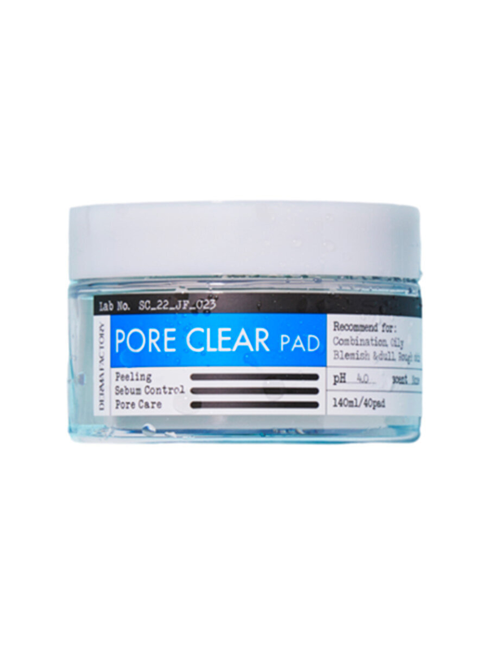 Отшелушивающие пэды с BHA-кислотами Derma Factory Pore clear pad, 40 шт