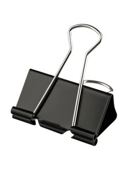 Зажимы для бумаг 51мм 12 штук черные