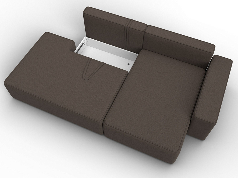 Диван угловой Лига-079 угол правый РОГОЖКА Амур 05 коричневый