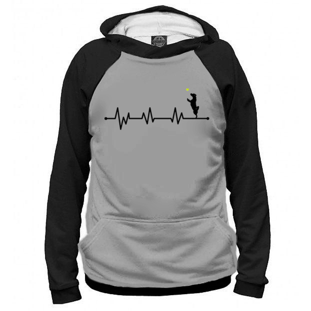 Толстовка "ЭКГ - Джек Рассел в прыжке"