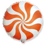 Шар (18"/46 см) Круг, Леденец, Оранжевый
