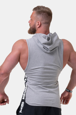 Мужская майка c капюшоном Nebbia Legend-approved hoodie tank top 191 Light grey