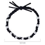 Резинка для волос с плетением, 0,5 см, с бусинами, чёрный, MONTE VITA, 457054