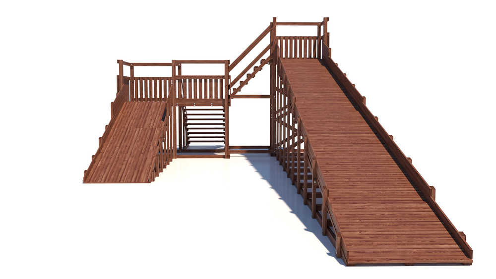 Зимняя деревянная горка W-12 (длина ската 6м и 12м)