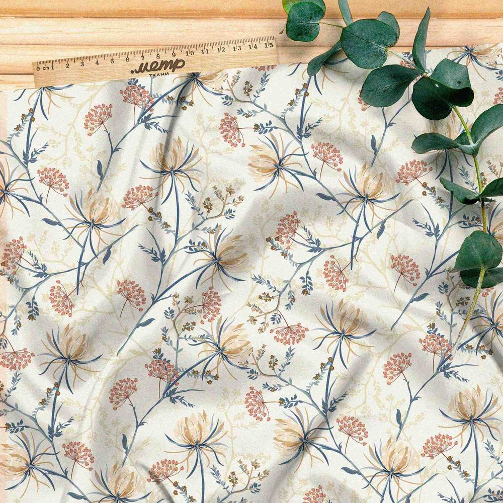 Ткань муслин нежные соцветия
