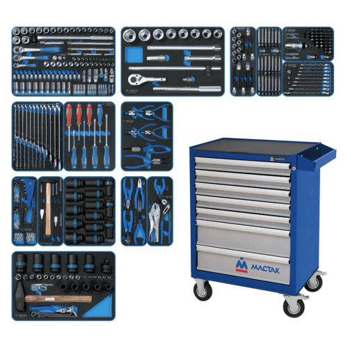 Набор инструментов "ACTION" в синей тележке, 327 предметов KING TONY 934-327AMB