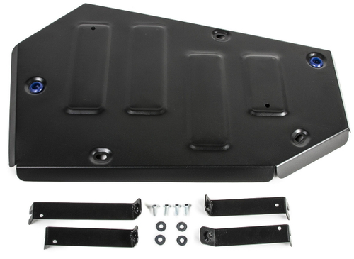 Защита топливного бака Rival для Skoda Kodiaq (V - 1.4 (125/150 л.с.)) FWD 2017-2021/Volkswagen Tiguan II (V - 1.4 (125/150 л.с.)) FWD 2016-2020, сталь 1.5 мм, с крепежом, штампованная, 111.5121.1