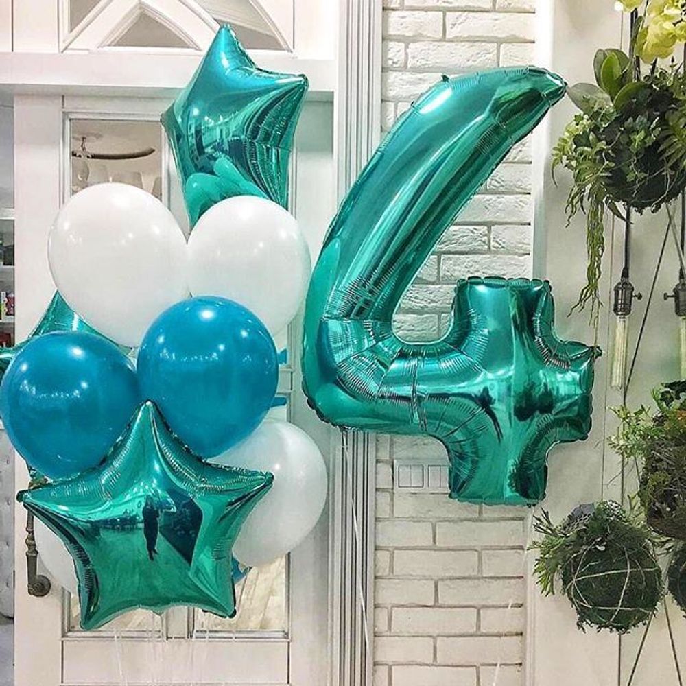 Шар (40"/102 см) Цифра, 4, Тиффани