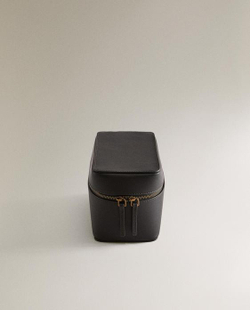 ZARA HOME КОЖАНАЯ ДОРОЖНАЯ КОСМЕТИЧКА ДЛЯ УКРАШЕНИЙ, ШОКОЛАДНЫЙ