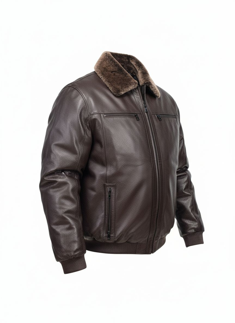 KHIMEONE Мужская кожаная куртка на меху (натуральная кожа/натуральный мех)