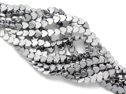 Нить гематитовых бусин "Сердце" 4,5мм