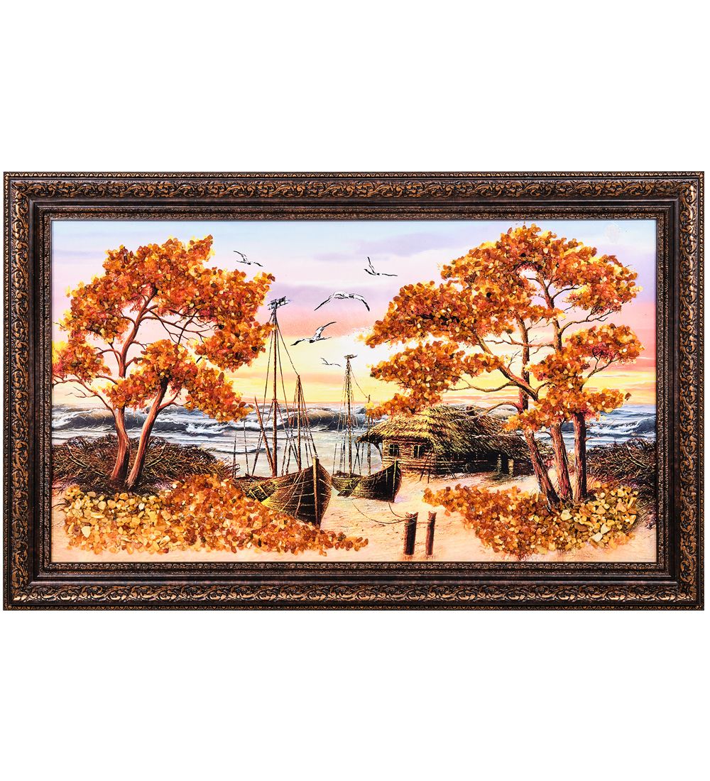 AMB-11/ 6 Картина «Красота природы» (с янтарной крошкой) 50х80см