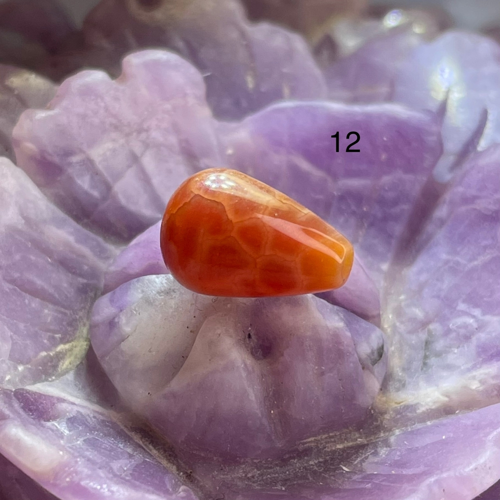 54625  Агат огненный Бусина капля 8*12мм