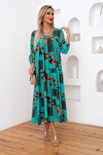 Платье Серенада (мята/абстракция) Р11-1044/7 Nikol (Акция)
