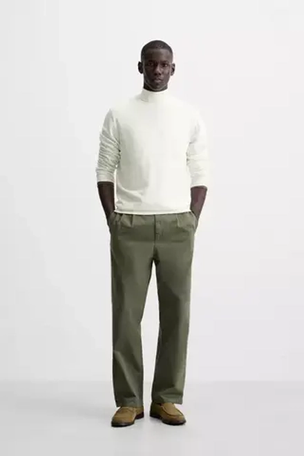 ZARA СВИТЕР ИЗ СМЕСОВОЙ ВИСКОЗЫ, ЖЕЛТОВАТО-БЕЛЫЙ