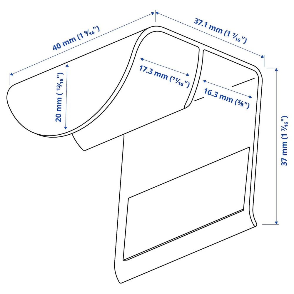 IKEA DRAGSMARK  (ИКЕА ДРАГСМАРК)  -  Обжимная ручка, белая, 40 мм
