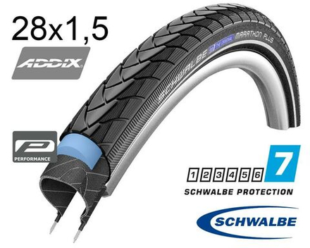 Покрышка 28x1.50 700x38 Schwalbe MARATHON PLUS  Perf, Smart DualGuard, TwinSkin 40-622 B/B+