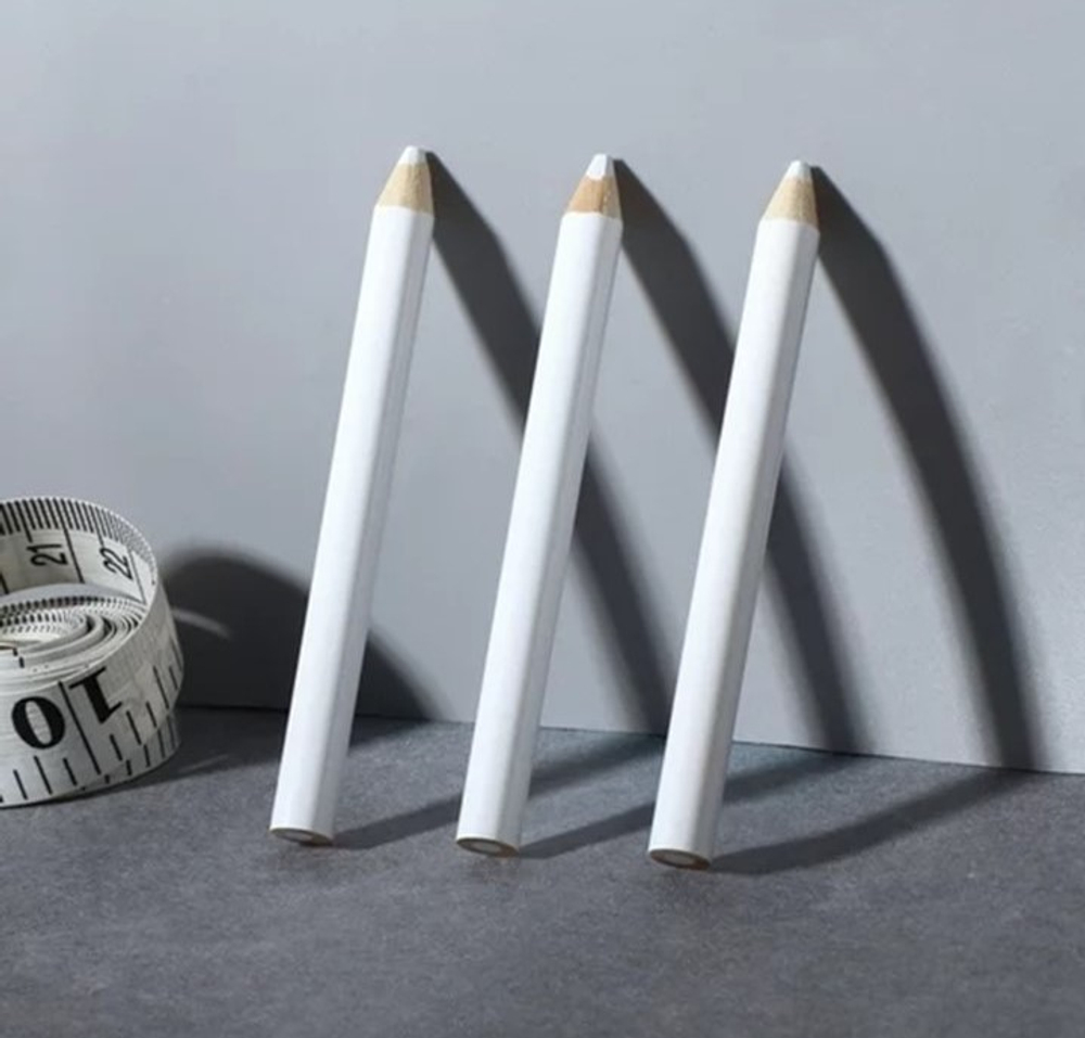 Карандаши для ткани, 8.5 см, 3 шт., белые