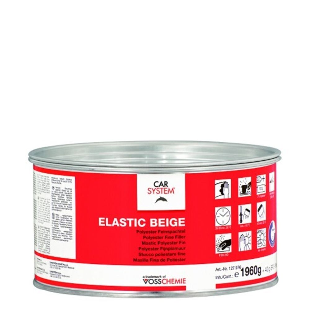 Шпатлевка CarSystem Elastic 2 кг доводочная, белая (CARSYSTEM)