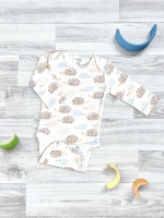 Боди Mjolk Ёжики на экрю, с длинным рукавом