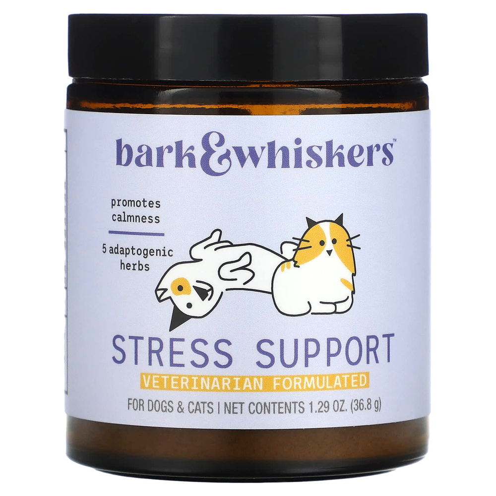 Dr. Mercola, Bark & Whiskers™, добавка для снятия стресса, для собак и кошек, 36,8 г (1,29 унции)