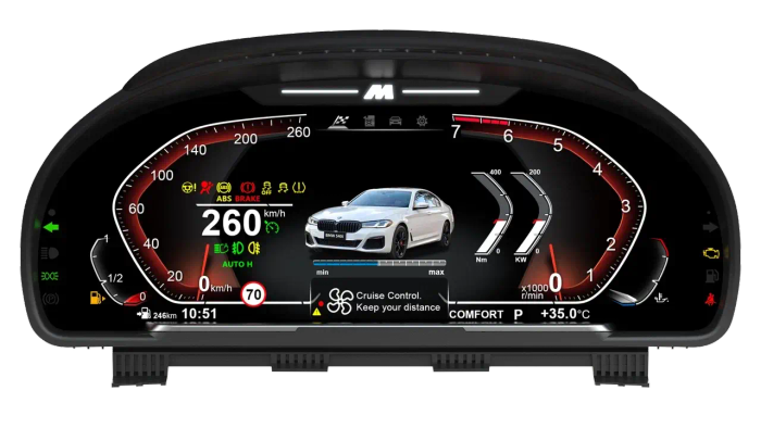 Электронная панель приборов BMW F10/F18/F02/F25/F15/F16 (F chassis) 5/6/7 series и X3/X4/X5/X6 2010-2017 - Kuberg ZH-B152 экраном QLED