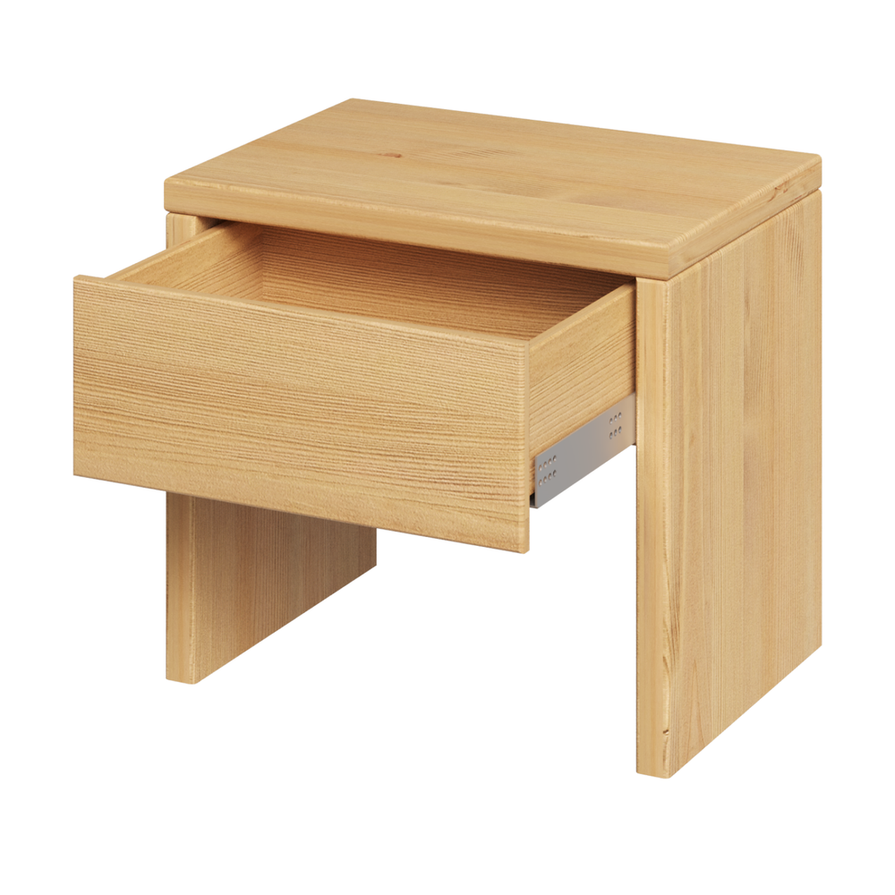 Тумба прикроватная 01 ALINA из дерева, цвет светлое дерево/ черный