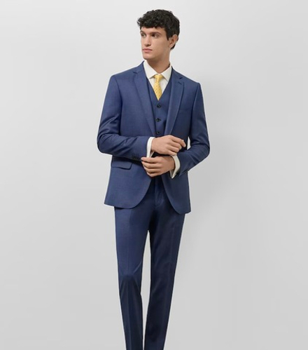 Мужской классический костюм тройка (синий) В3