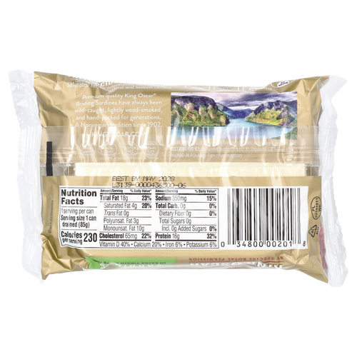 King Oscar, Дикие сардины в оливковом масле первого холодного отжима, 106 г (3,75 унции)