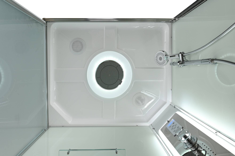 Душевая кабина AvaCan (АваКан) K2080LED с низким поддоном, с ГМ, с электрикой и LED освещением, 80х80х220