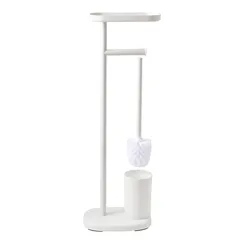 Держатель для туалетной бумаги с полочкой и ершиком slim, белый