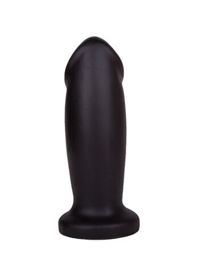 Чёрный анальный плаг фаллической формы - 13,7 см. (Цвет: черный)