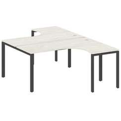 Metal System Рабочая станция криволинейная на П-образном м/к БП.РАС-СА-2.4 Дуб Наварра/Металл Антрац