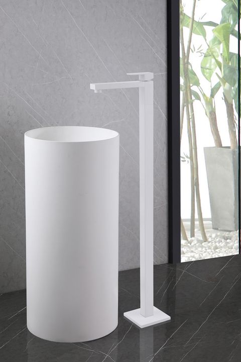 Смеситель ABBER Daheim AF8241W напольный для раковины, белый матовый