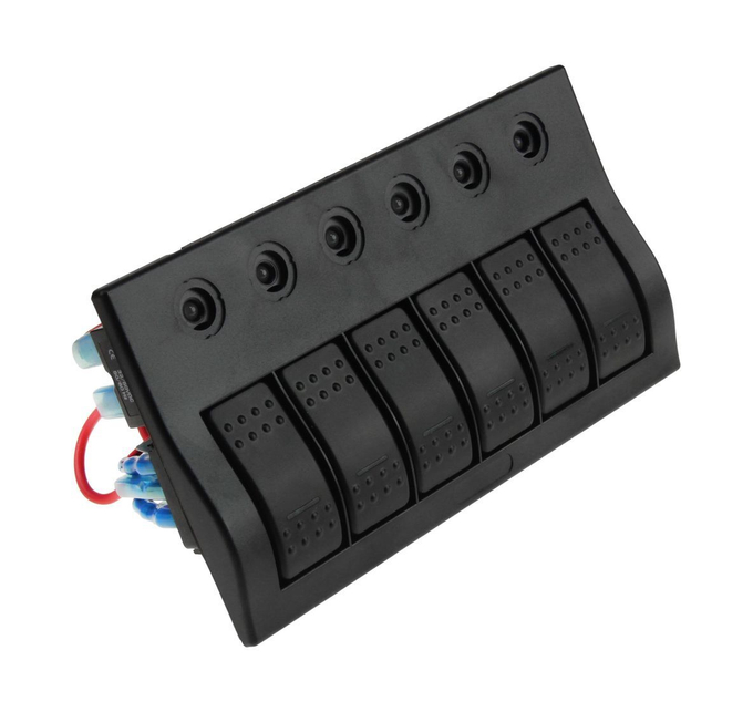 Панель бортового питания 6 переключателей, автоматы