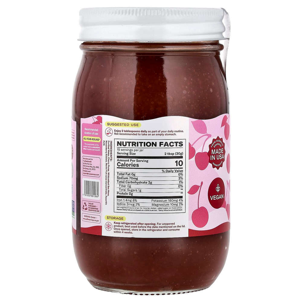 True Sea Moss, гель с суперфудами из морского мха, вишня, 473 мл (16 жидк. унций)