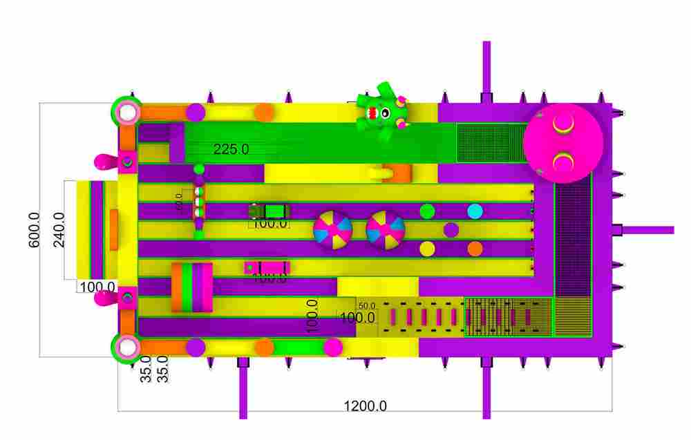 Коммерческий надувной батут «Звёздное приключение» 12*6*9 м