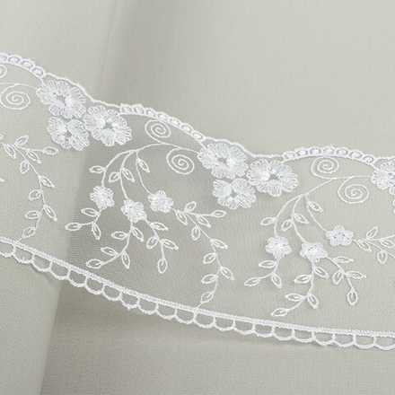 Кружево "Gamma" ,"сетка" 1356, 105 мм, белый